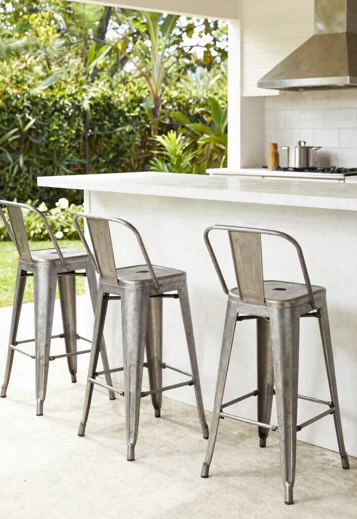 15 Modern Farmhouse Barstools That Support Heavy Use Daily - 2. Metal Farmhouse Barstool 1