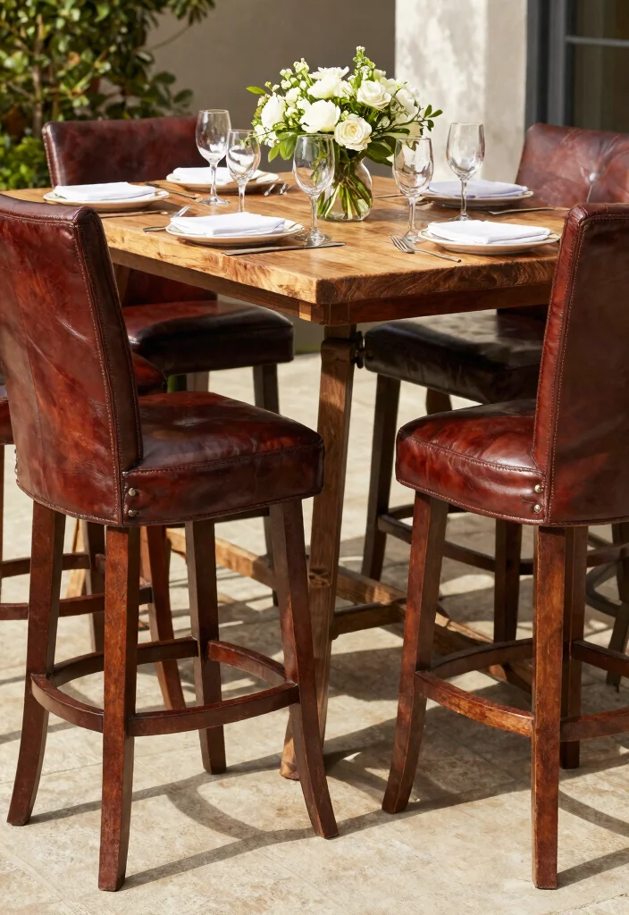 15 Modern Farmhouse Barstools That Support Heavy Use Daily - 3. Leather Upholstered Barstool 1