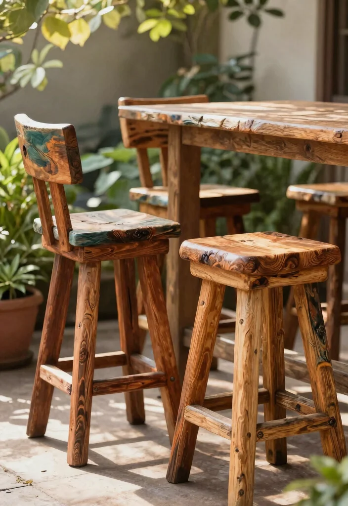 15 Modern Farmhouse Barstools That Support Heavy Use Daily - 4. Reclaimed Wood Barstool 1