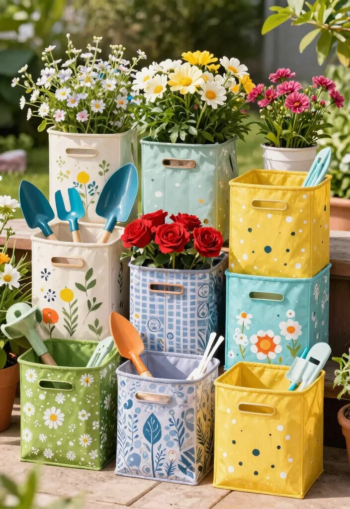 15 Outdoor Storage Cabinet Ideas That Keep Tools Dry and Hidden - 14. Decorative Storage Bin Set 1