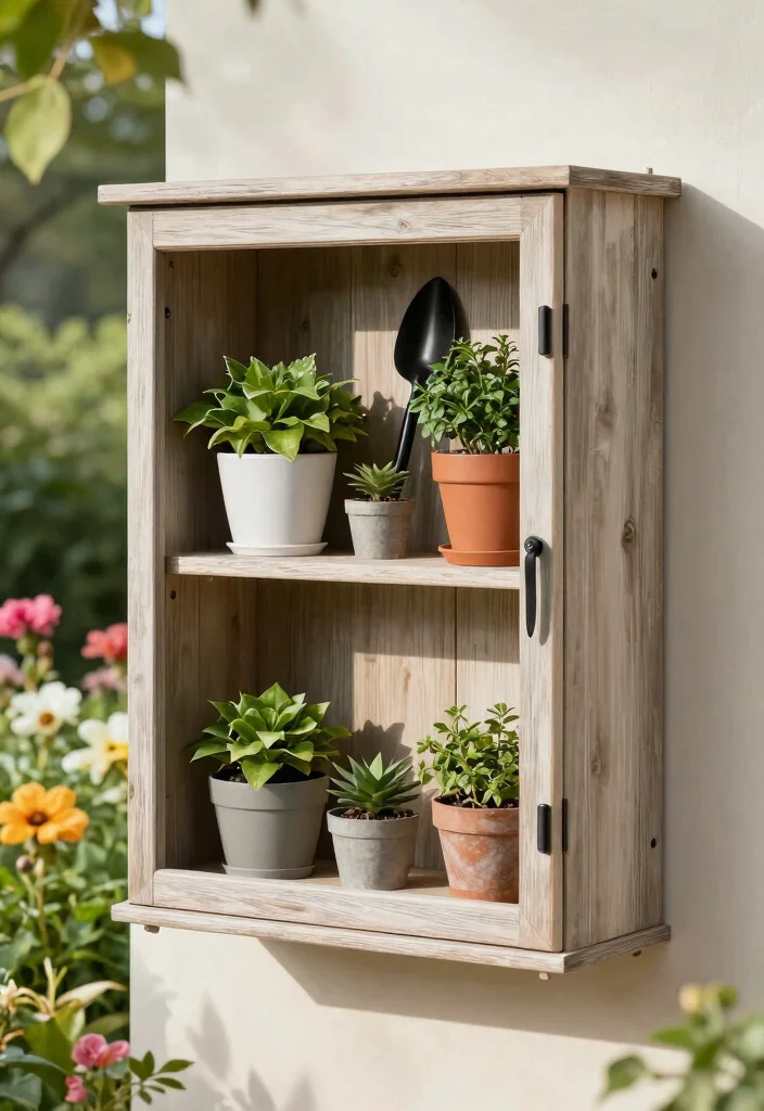 15 Outdoor Storage Cabinet Ideas That Keep Tools Dry and Hidden - 4. Wall-Mounted Cabinet 1