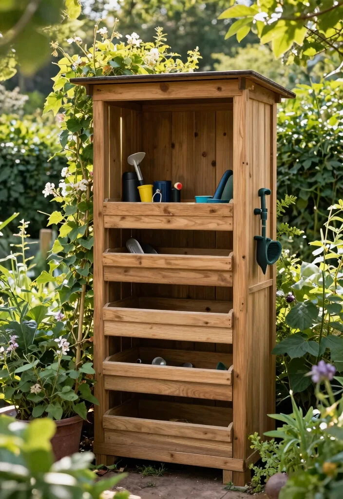 15 Outdoor Storage Cabinet Ideas That Keep Tools Dry and Hidden - 5. Vertical Garden Shed 1