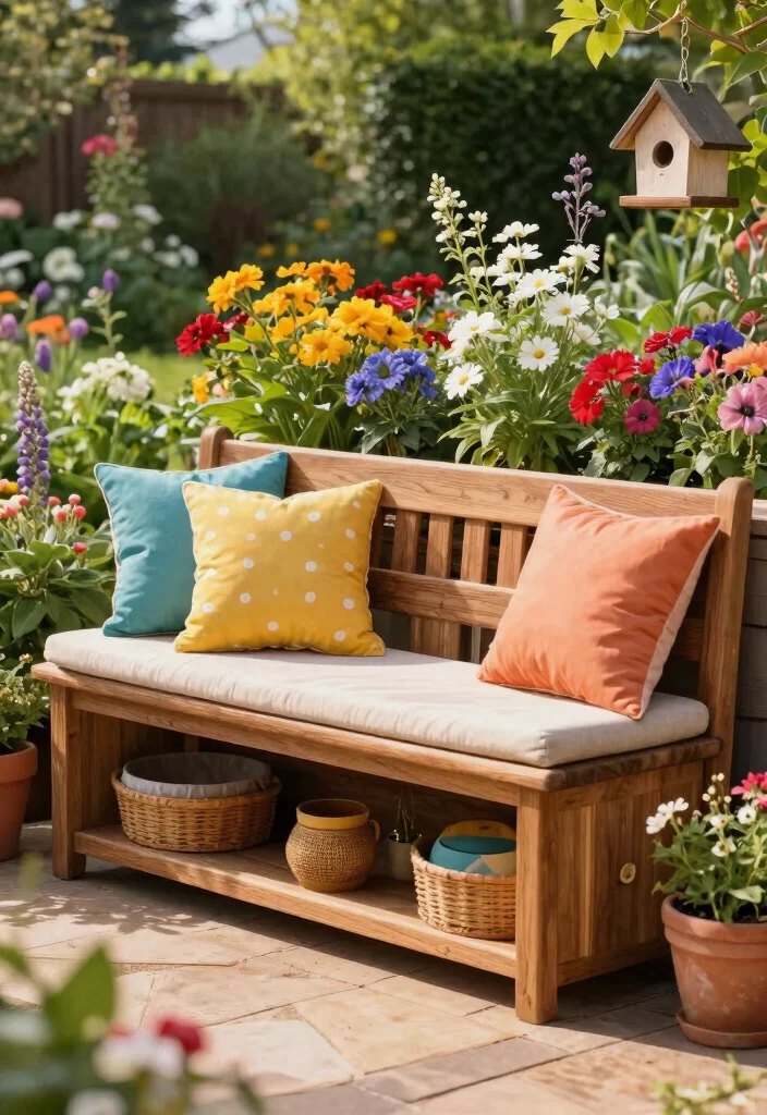 15 Outdoor Storage Cabinet Ideas That Keep Tools Dry and Hidden - 7. Outdoor Bench with Hidden Storage 1