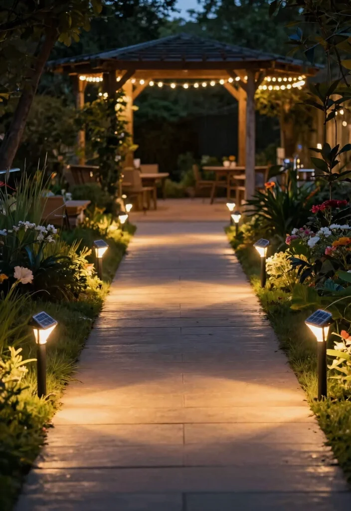 15 Pergola Lighting Ideas That Don't Require Running New Wire - 6. Solar Pathway Lights Leading to Your Pergola 1