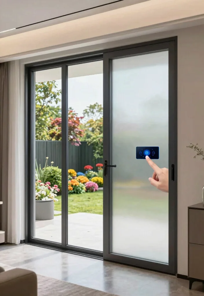 15 Sliding Patio Doors Ideas That Let in Light Without Sacrificing Privacy - 15. Sliding Doors with Smart Glass Technology 1