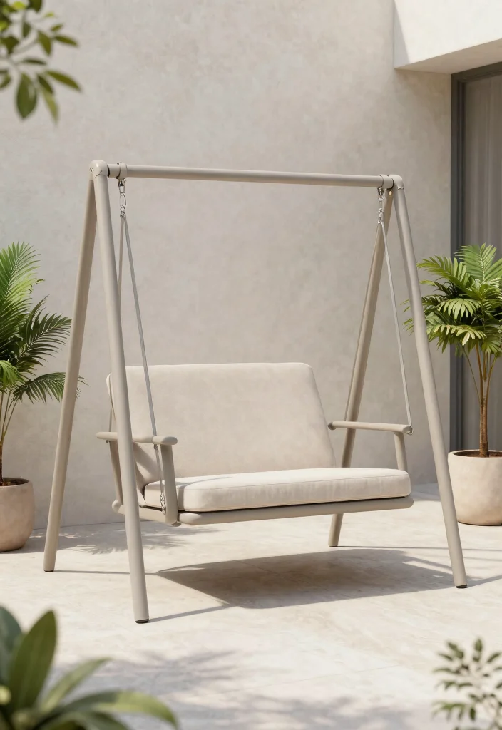 15 Swing Chair Outdoor Ideas That Hang Without Drilling Into Walls - 10. Minimalist Swing Chair 1