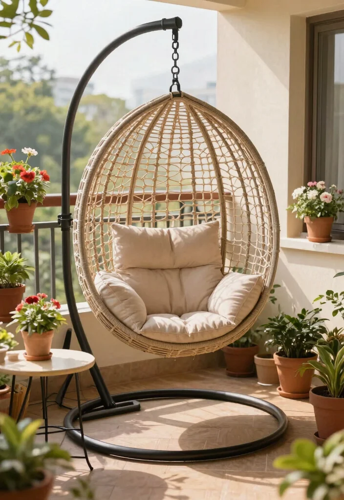 15 Swing Chair Outdoor Ideas That Hang Without Drilling Into Walls - 5. Compact Hanging Chairs for Small Spaces 1