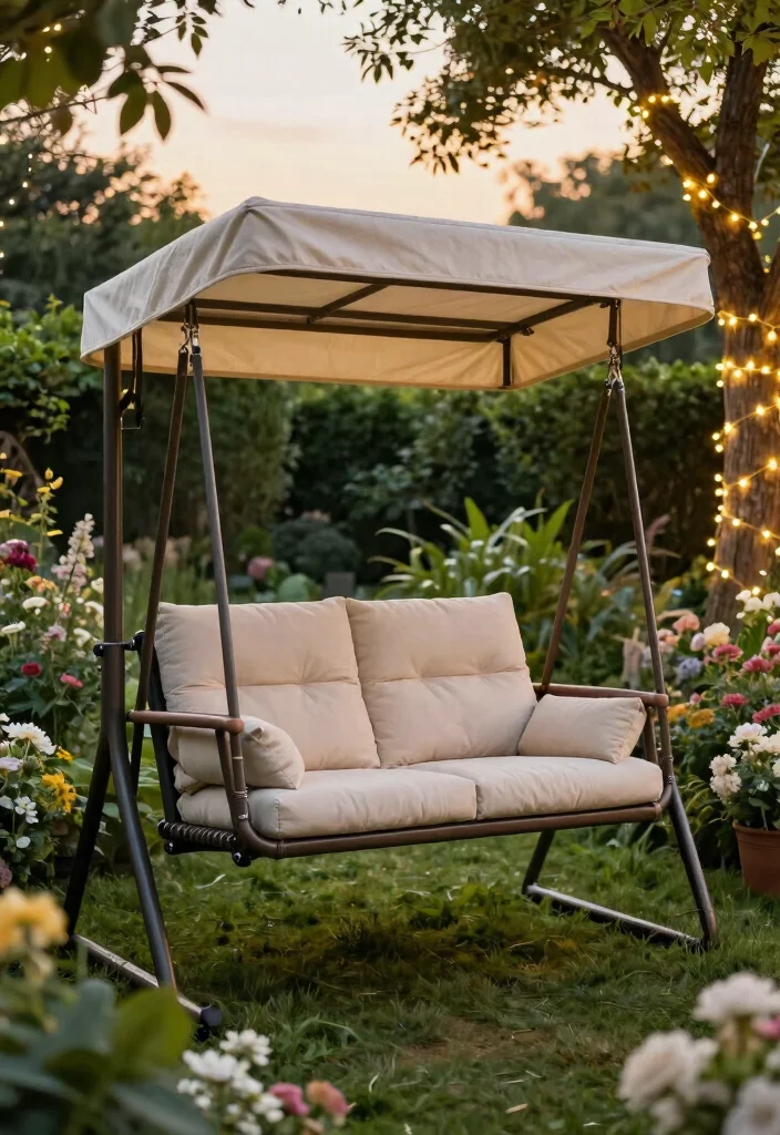 15 Swing Chair Outdoor Ideas That Hang Without Drilling Into Walls - 8. Elegant Canopy Swing Chairs 1