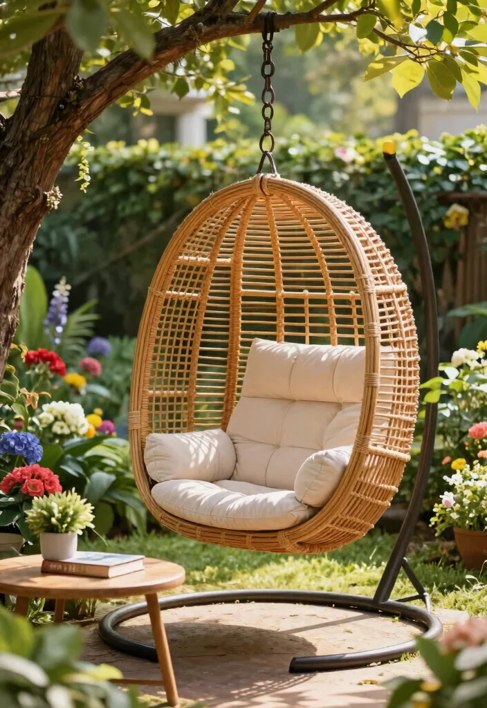 15 Swing Chair Outdoor Ideas That Hang Without Drilling Into Walls - 9. Rattan Hanging Chairs 1