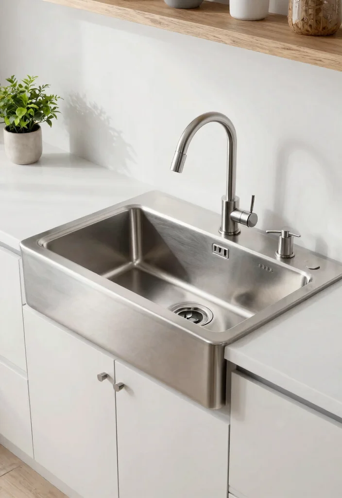 15 Vintage Farmhouse Sink Ideas That Fit Standard Cabinet Openings - 12. Farmhouse Sink with Modern Touch 1