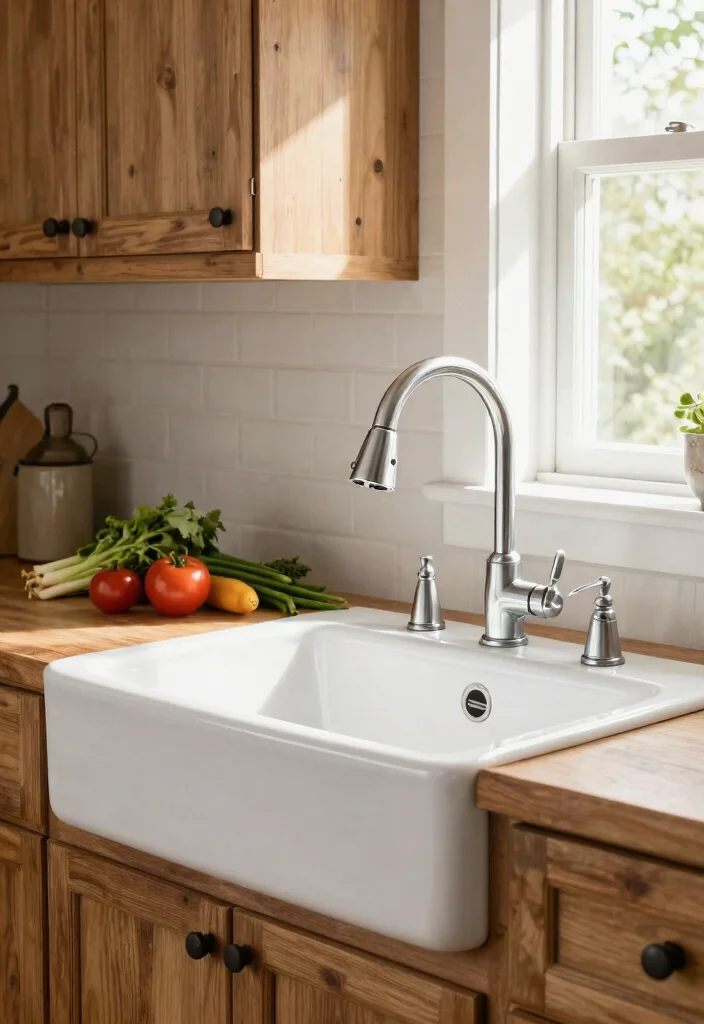 15 Vintage Farmhouse Sink Ideas That Fit Standard Cabinet Openings - 13. Farmhouse Sink with Side Sprayer 1