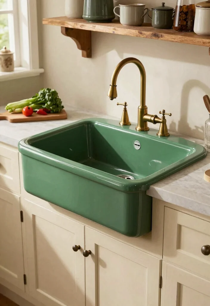 15 Vintage Farmhouse Sink Ideas That Fit Standard Cabinet Openings - 2. Deep Cast Iron Farmhouse Sink 1