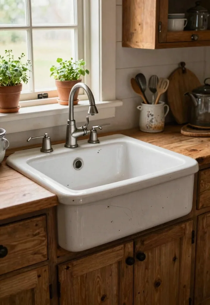 15 Vintage Farmhouse Sink Ideas That Fit Standard Cabinet Openings - 5. Vintage Farmhouse Sink Reclaimed from Vintage Homes 1