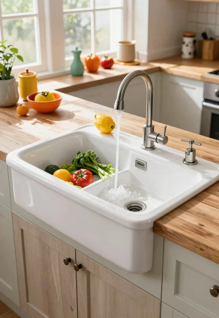 15 Vintage Farmhouse Sink Ideas That Fit Standard Cabinet Openings - 8. Dual Basin Farmhouse Sink for Versatility 1