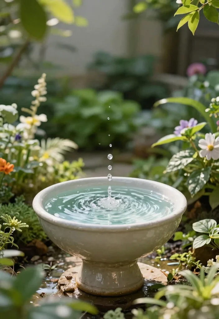 15 Water Fountain Ideas That Run Without Electricity or Plumbing - 15. Simple Bowl Fountain 1