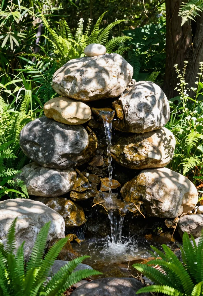 15 Water Fountain Ideas That Run Without Electricity or Plumbing - 6. Natural Rock Fountain 1