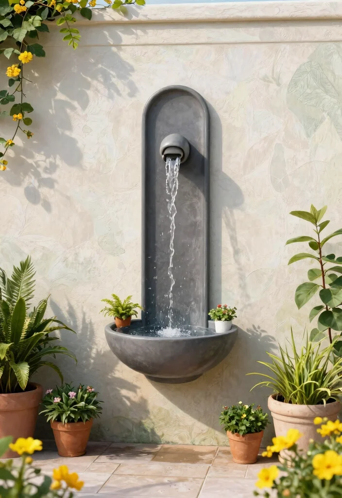 15 Water Fountain Ideas That Run Without Electricity or Plumbing - 8. Wall-Mounted Fountain 1