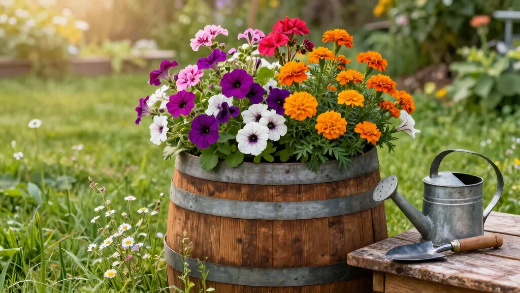 15 Whiskey Barrel Planter Flower Ideas That Bloom All Summer