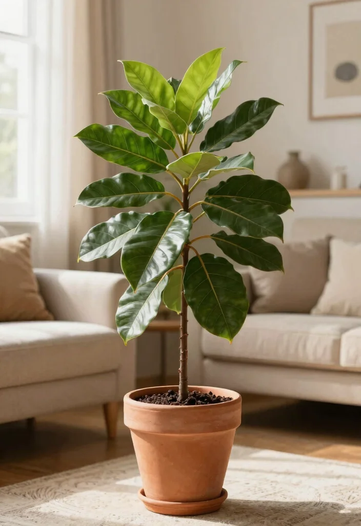 18 Indoor Planter Ideas That Thrive in Low Light Spaces - 16. Ficus elastica in a Simple Pot 1