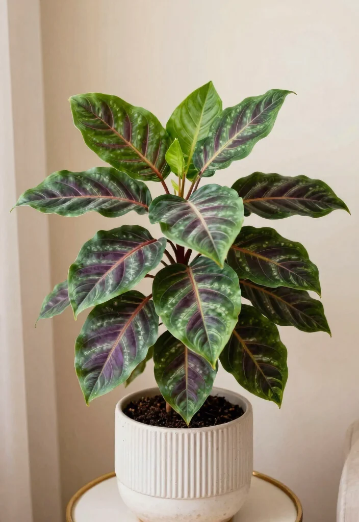 18 Indoor Planter Ideas That Thrive in Low Light Spaces - 18. Calathea in a Decorative Planter 1