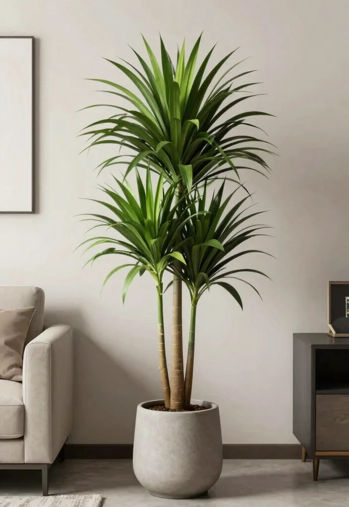 18 Indoor Planter Ideas That Thrive in Low Light Spaces - 7. Dracaena in a Tall Planter 1