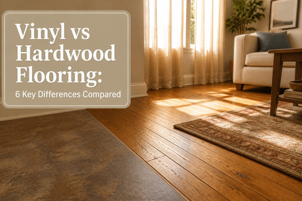Cost comparison chart for vinyl and hardwood flooring.
